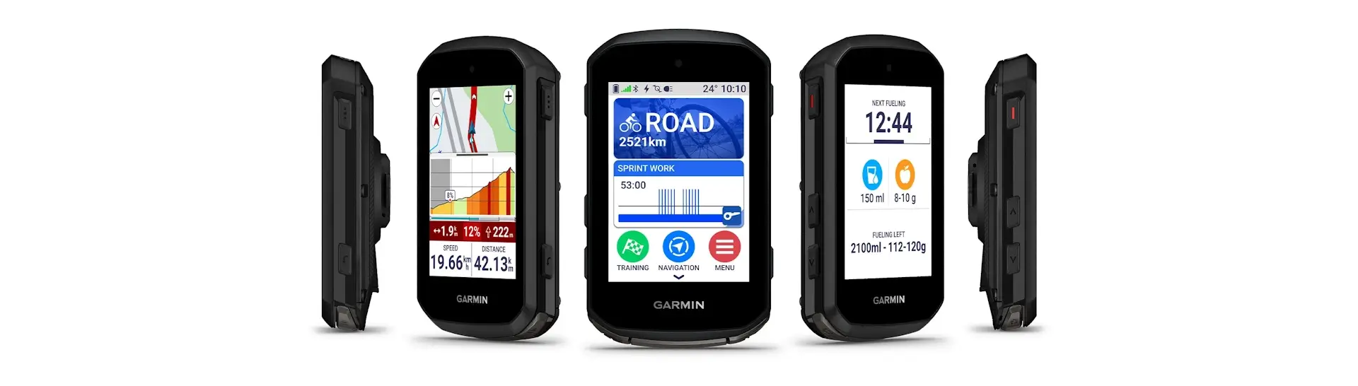 Pantalla de navegación y mapas del Edge® 850 en manillar de bicicleta