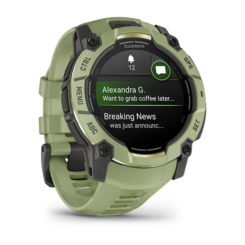Pantalla AMOLED y funciones de navegación del Instinct® 3 – 50 mm, AMOLED